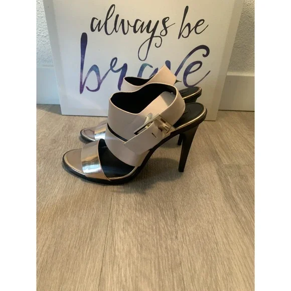 ( 104 ) Zara trafaluc heels womens size 37 pink gold and black - Picture 4 of 7